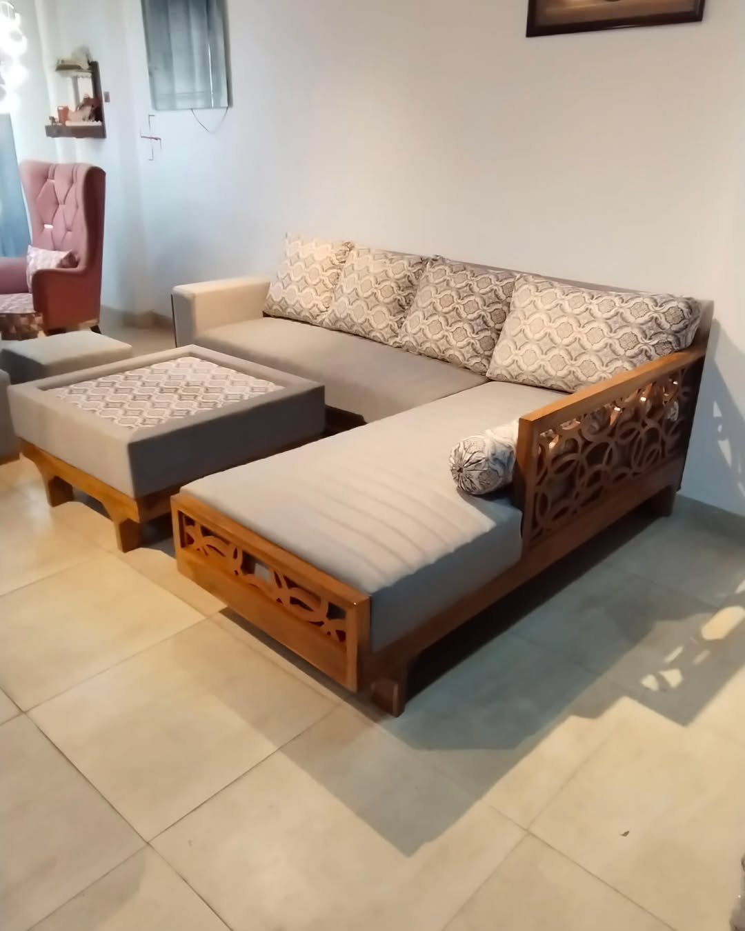 #sofas . Our showroom new designer wooden sofa set. Kirti nagar new delhi. 9911557179 (1)